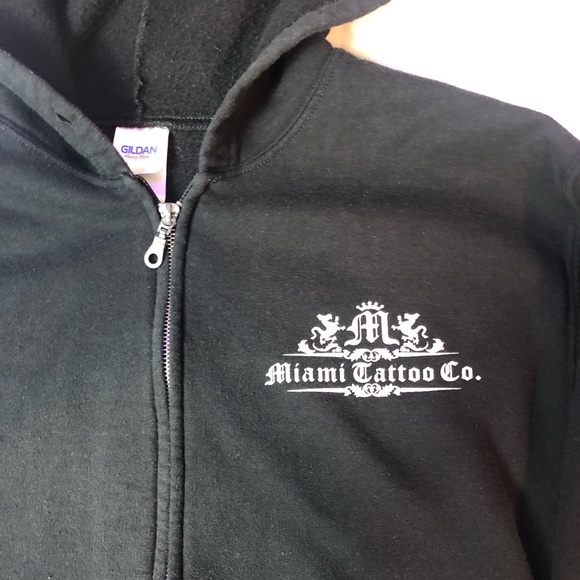 Miami Tattoo Company Zip Up Hoodie Ink Tattoos - Picture 2 of 3